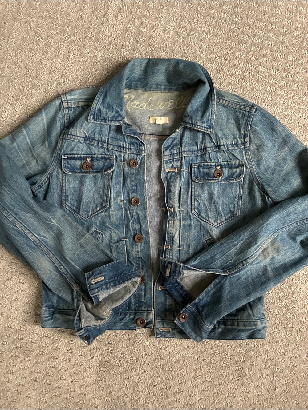Madewell Light Blue Distressed Denim Jacket